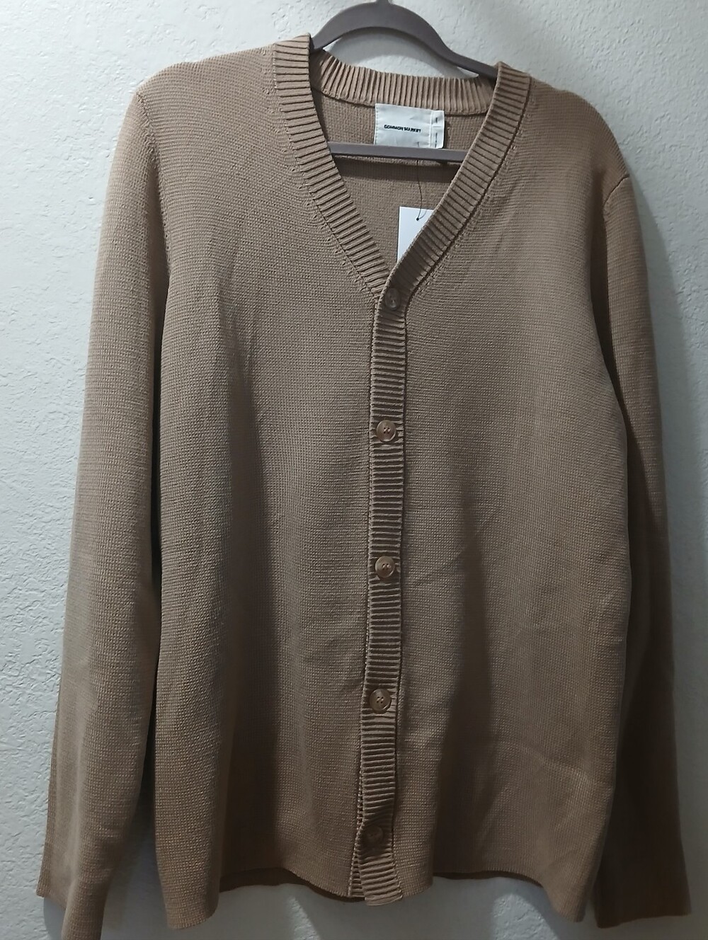 Common Market New Size L Men's V-Neck Button Front Sweater Cardigan - Tan